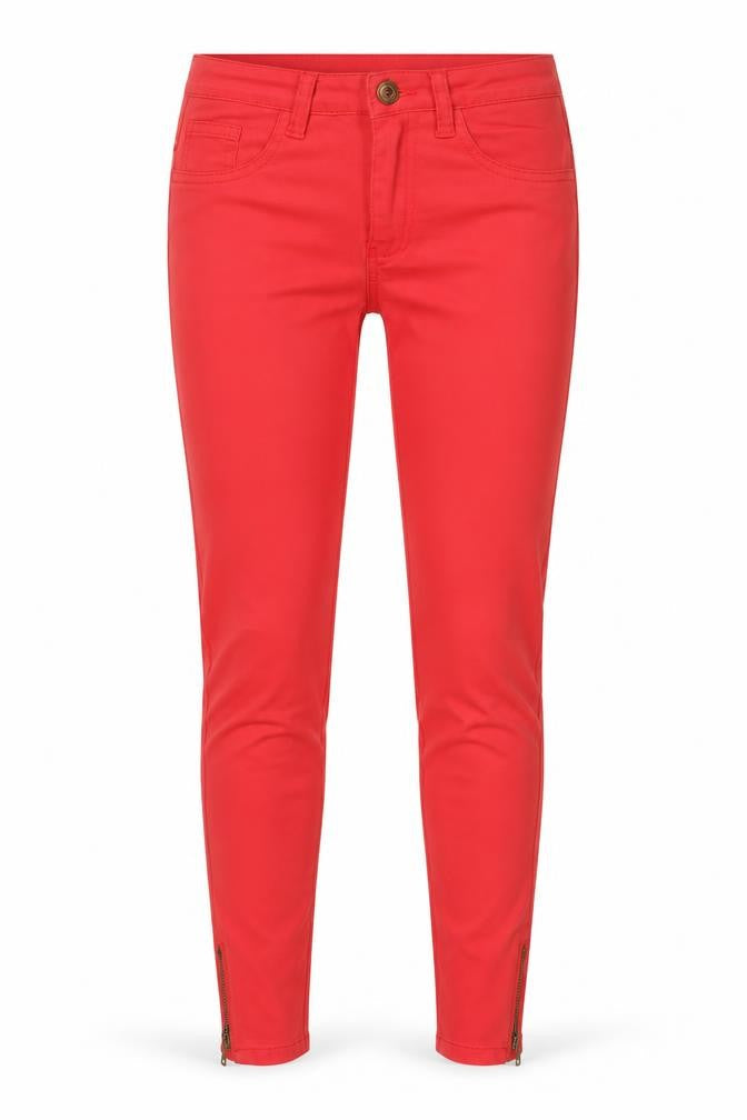 Vila Womens Red Slim Ankle Zip Jeans Size S