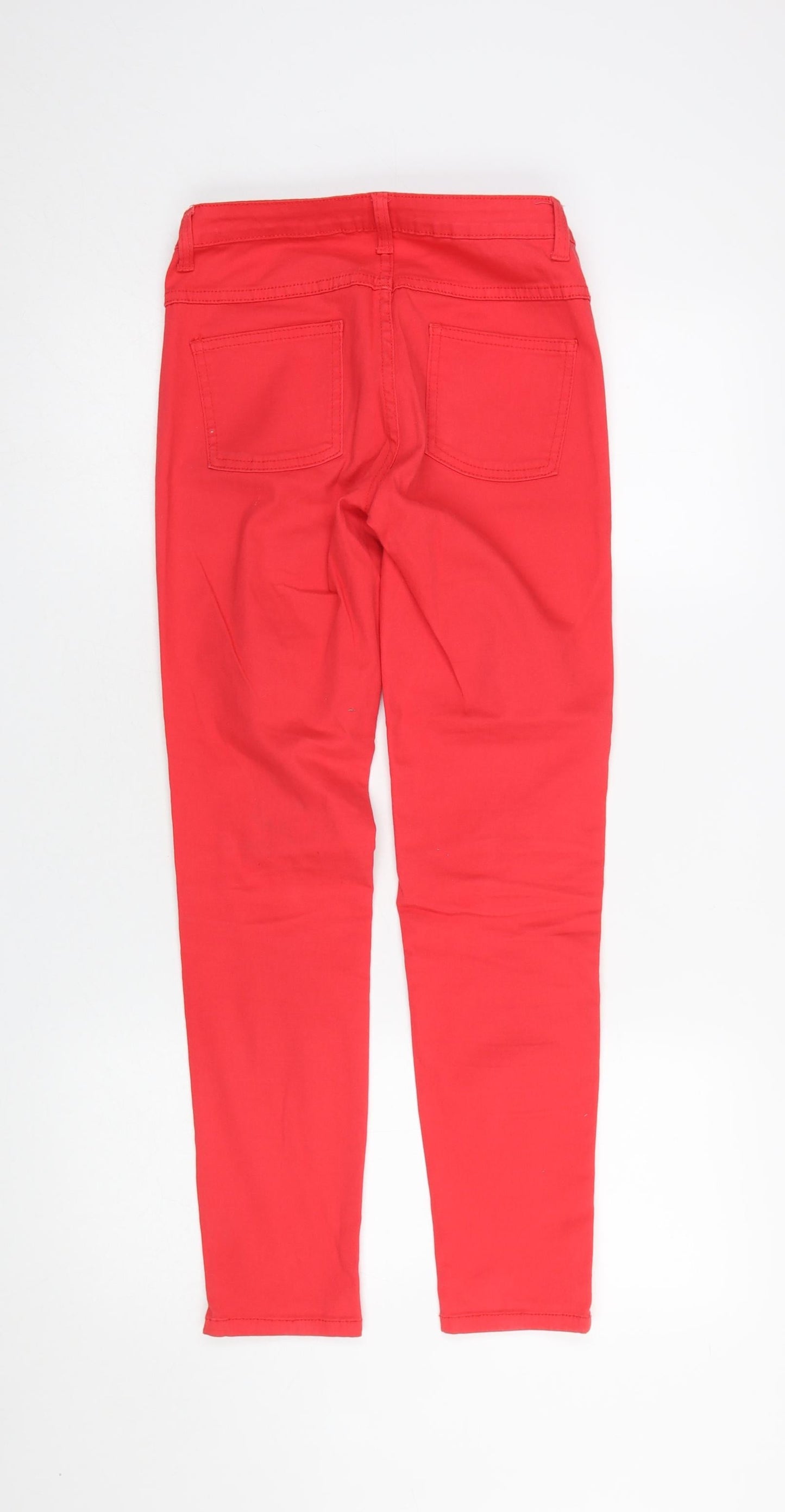 Vila Womens Red Slim Ankle Zip Jeans Size S