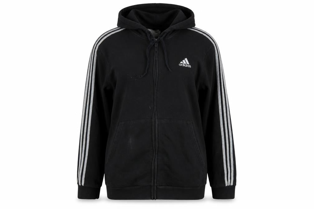 Adidas Womens Black XL Full Zip Hoodie Sweatshirt with Logo