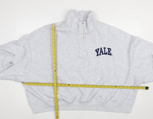 Primark Yale University Grey 1/4 Zip Sweatshirt Women 2XL