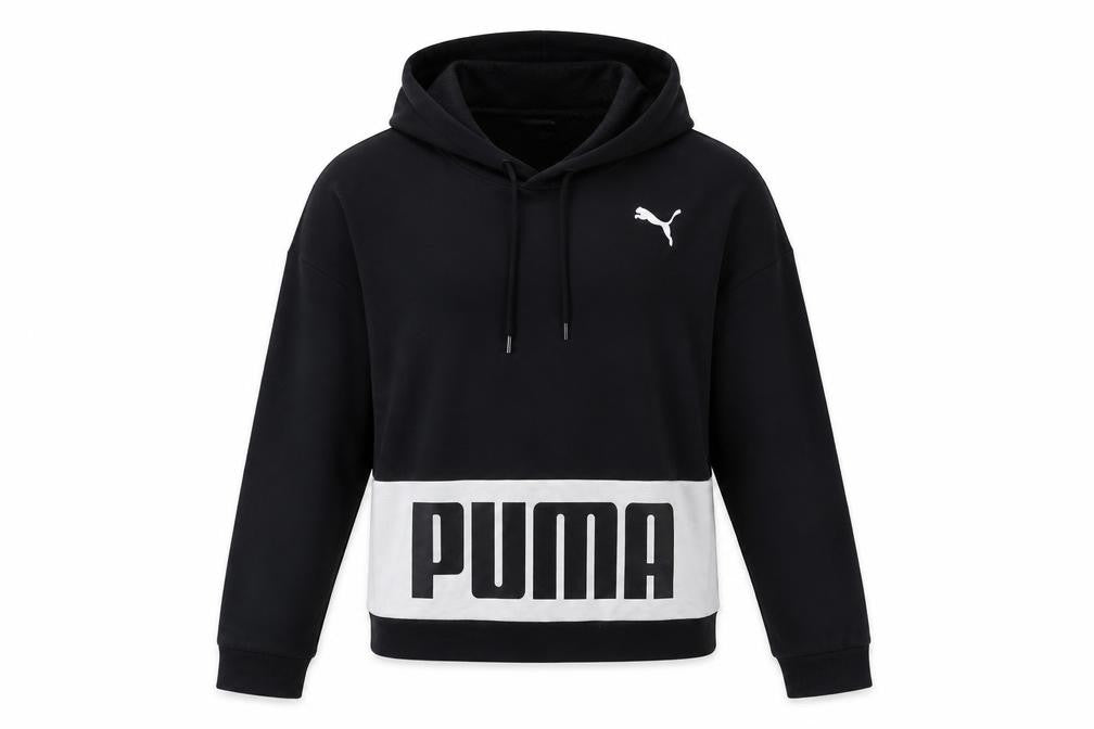 Puma Women's Black Hooded Pullover Crop Sweatshirt XS UK 8
