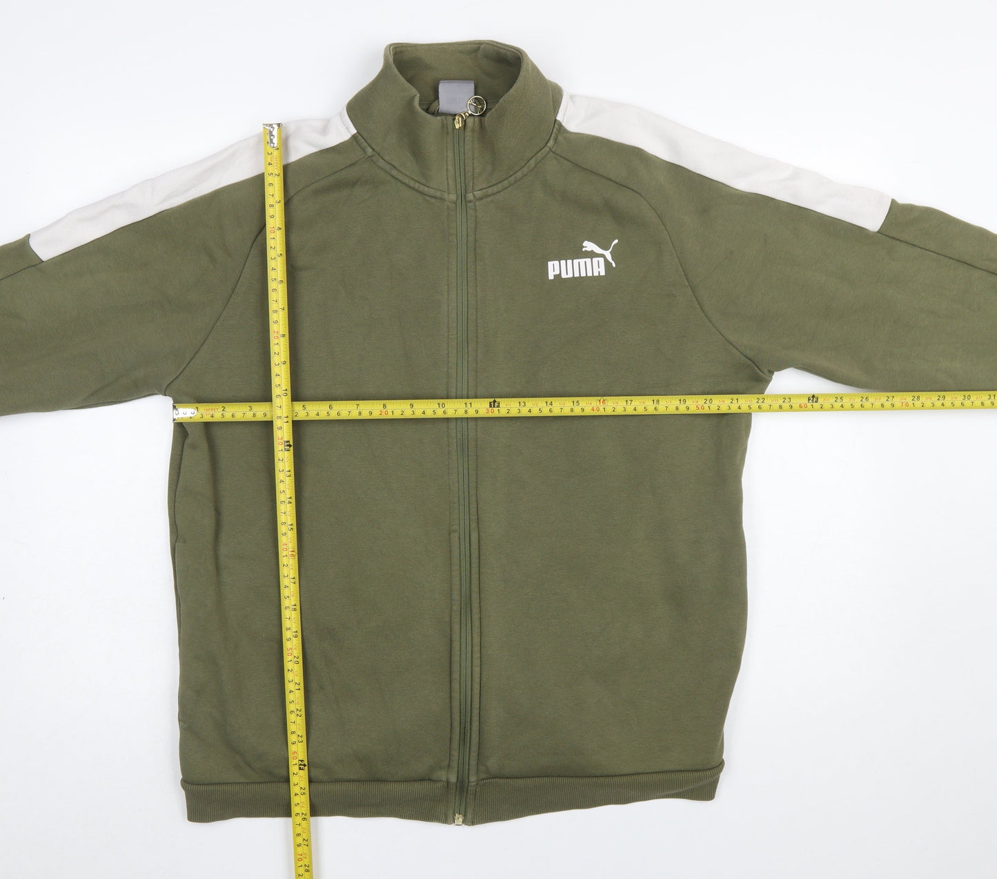 Puma Men's Green Full Zip Sweatshirt L Regular Fit