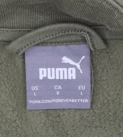 Puma Men's Green Full Zip Sweatshirt L Regular Fit