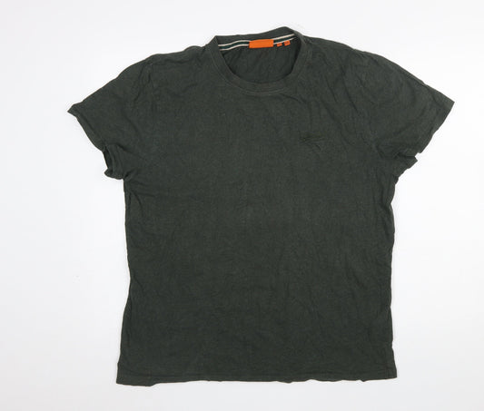 Superdry Men's Green 2XL Crew Neck Short Sleeve Cotton T-Shirt