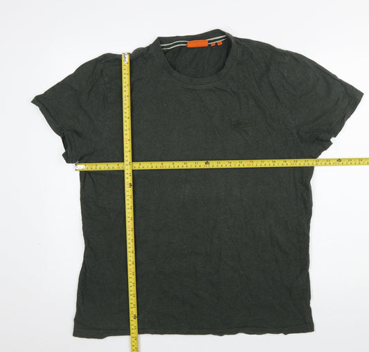Superdry Men's Green 2XL Crew Neck Short Sleeve Cotton T-Shirt