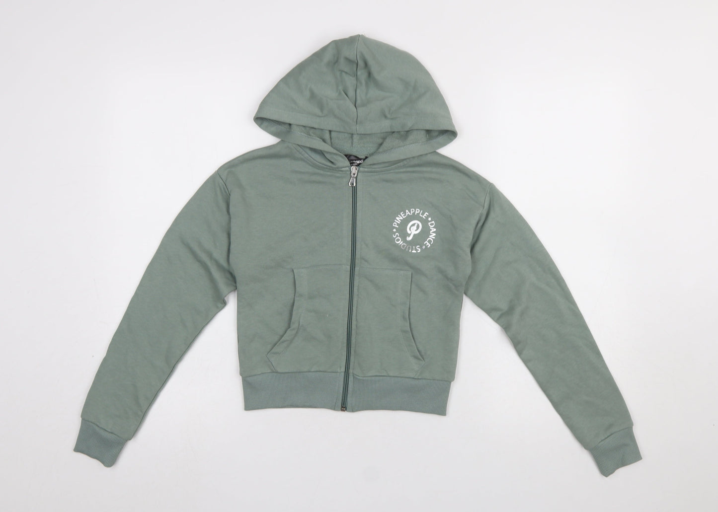 Pineapple Girls Green Full Zip Hoodie 9-10 Years Dance Studio Logo Top