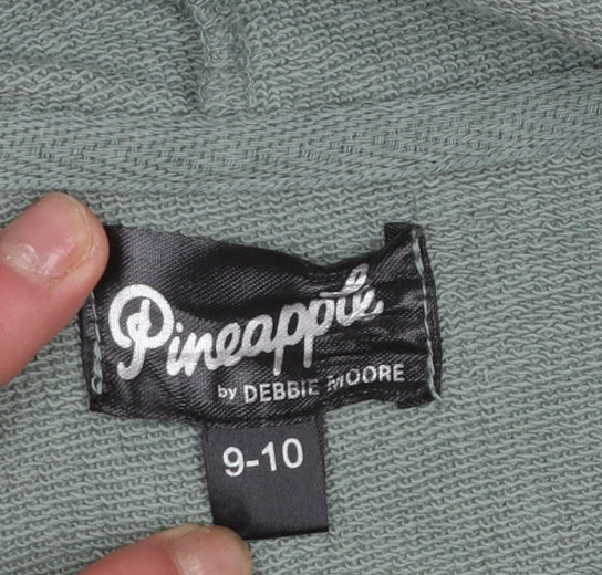 Pineapple Girls Green Full Zip Hoodie 9-10 Years Dance Studio Logo Top