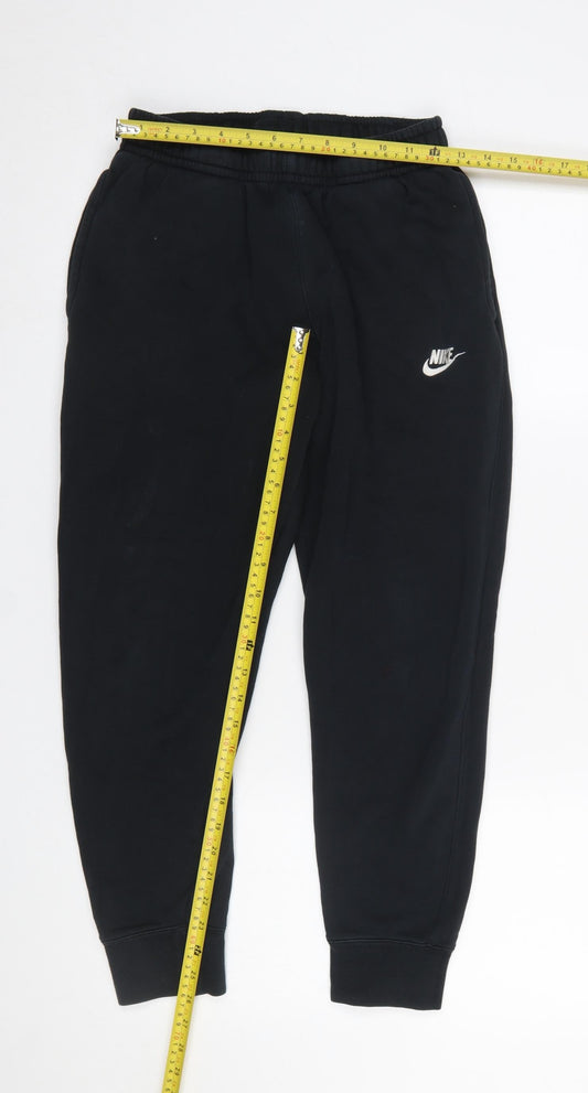 Nike Women's Black Jogger Trousers Size S Fleece Cotton Blend