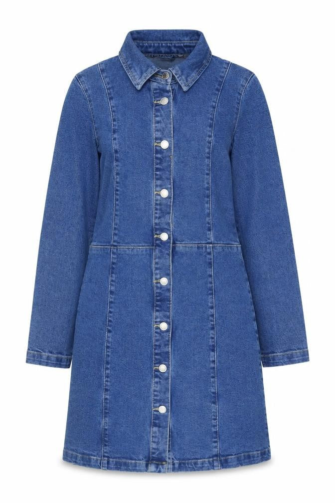 Vero Moda Women Blue Denim Button Front Long Sleeve Shirt Dress XS