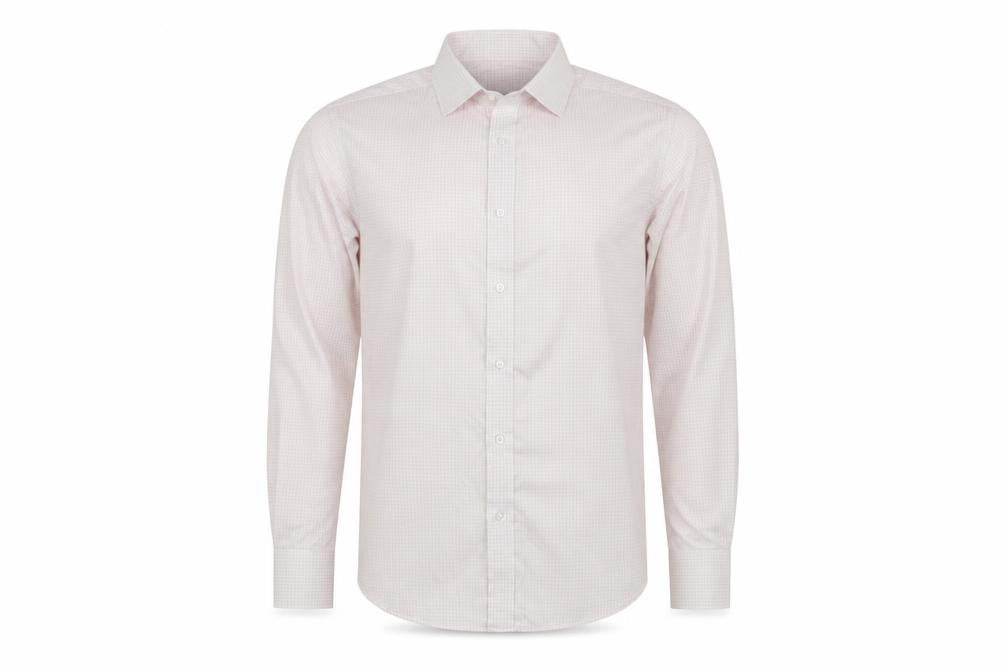 T.M. Lewin Men's Pink Check Slim Fit Non-Iron Dress Shirt 15in Collar