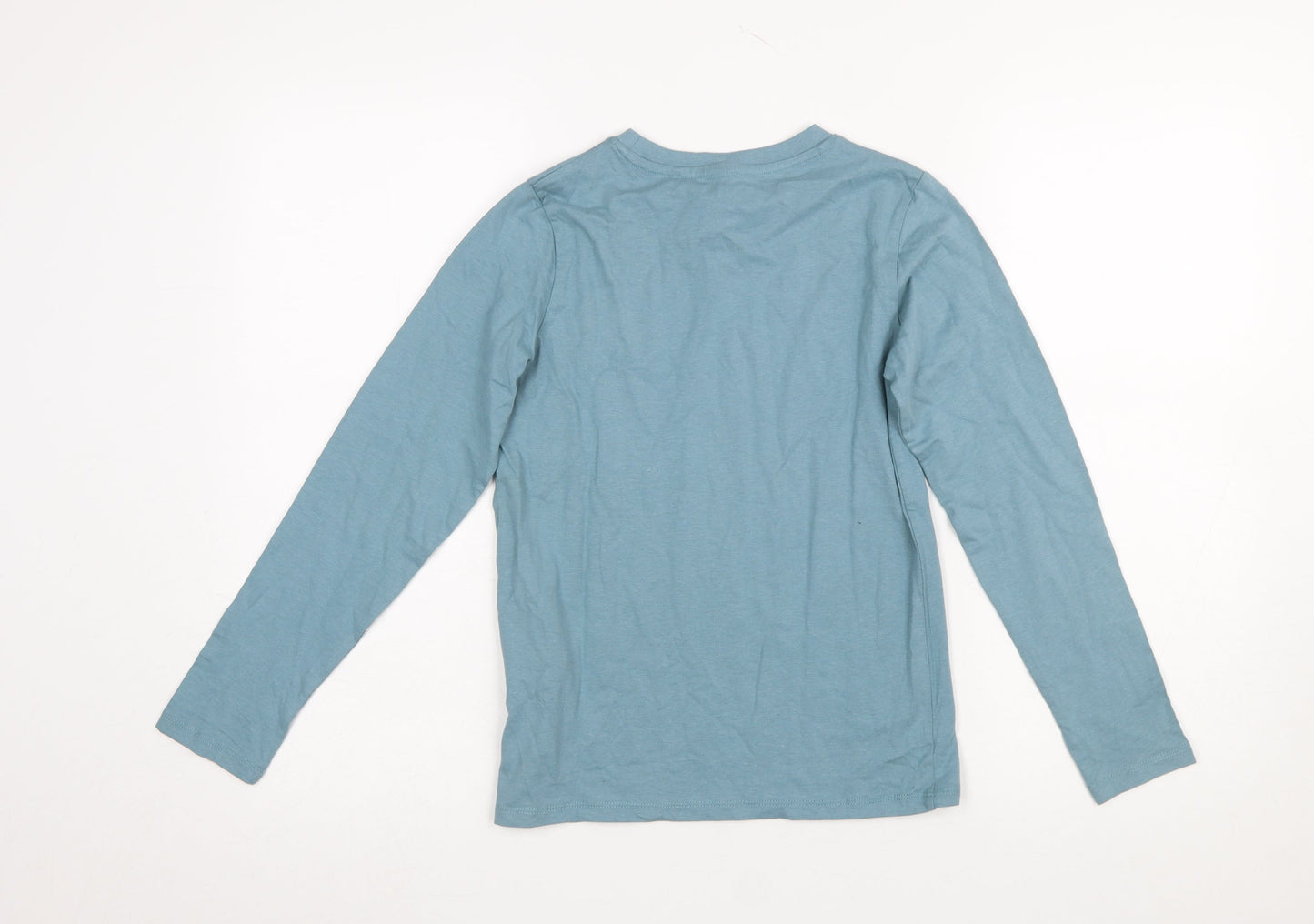 Mountain Warehouse Girls Blue Long Sleeve Cotton T-Shirt 9-10 Years Casual