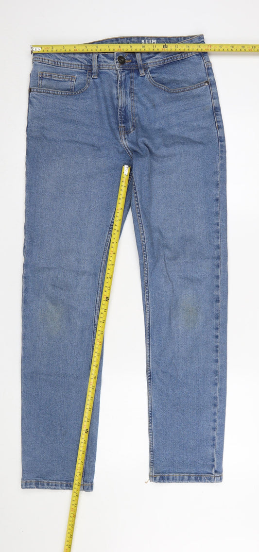 Dunnes Stores Men’s Blue Slim Fit Denim Jeans 30W 32L Classic 5-Pocket