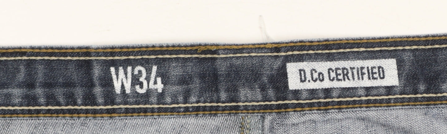 Denim Co Men's Blue Denim 34in Waist Casual Shorts