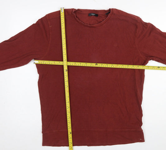Jack & Jones Premium Men's Red Long Sleeve Crew Neck T-Shirt Size M