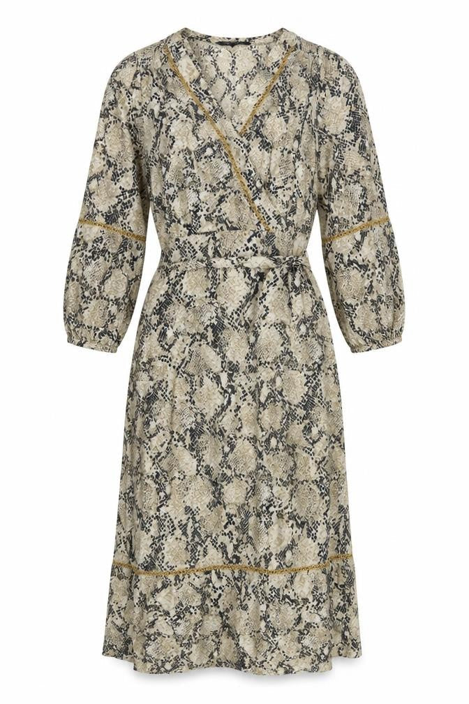 Marks and Spencer Women’s Beige Animal Print Midi Wrap Dress Size 8