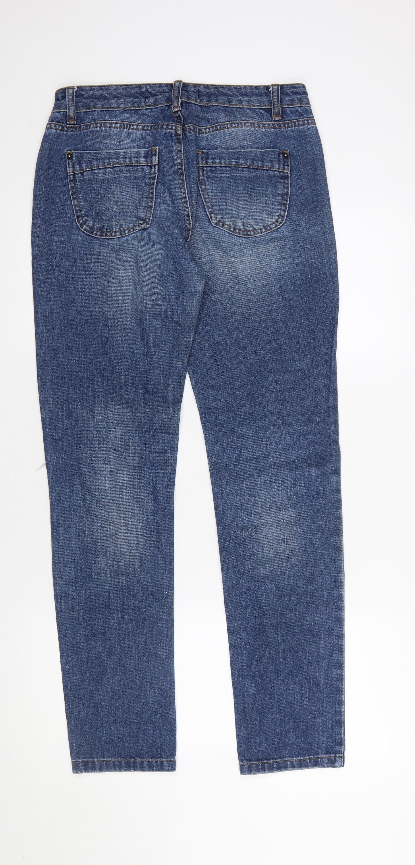 Denim Co Women's Blue Distressed Skinny Jeans Size 8 UK