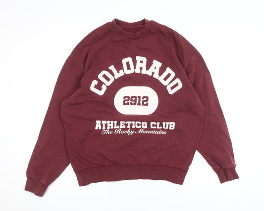 ASOS Design Women's Burgundy Colorado Graphic Pullover Sweatshirt Size S