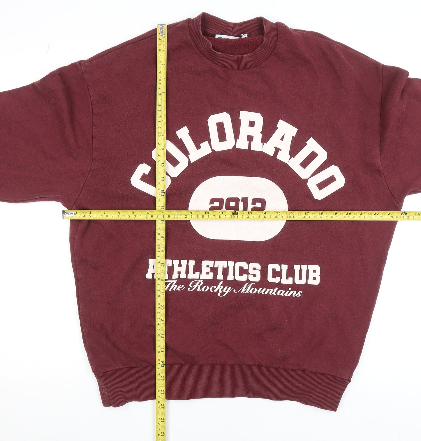 ASOS Design Women's Burgundy Colorado Graphic Pullover Sweatshirt Size S