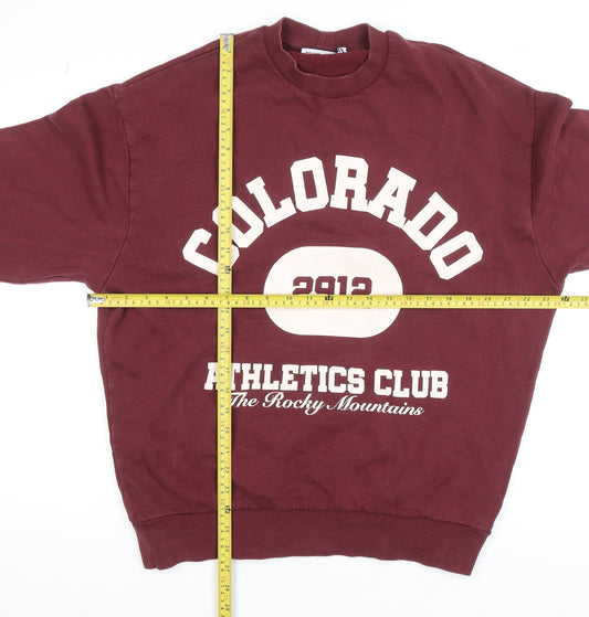 ASOS Design Women's Burgundy Colorado Graphic Pullover Sweatshirt Size S