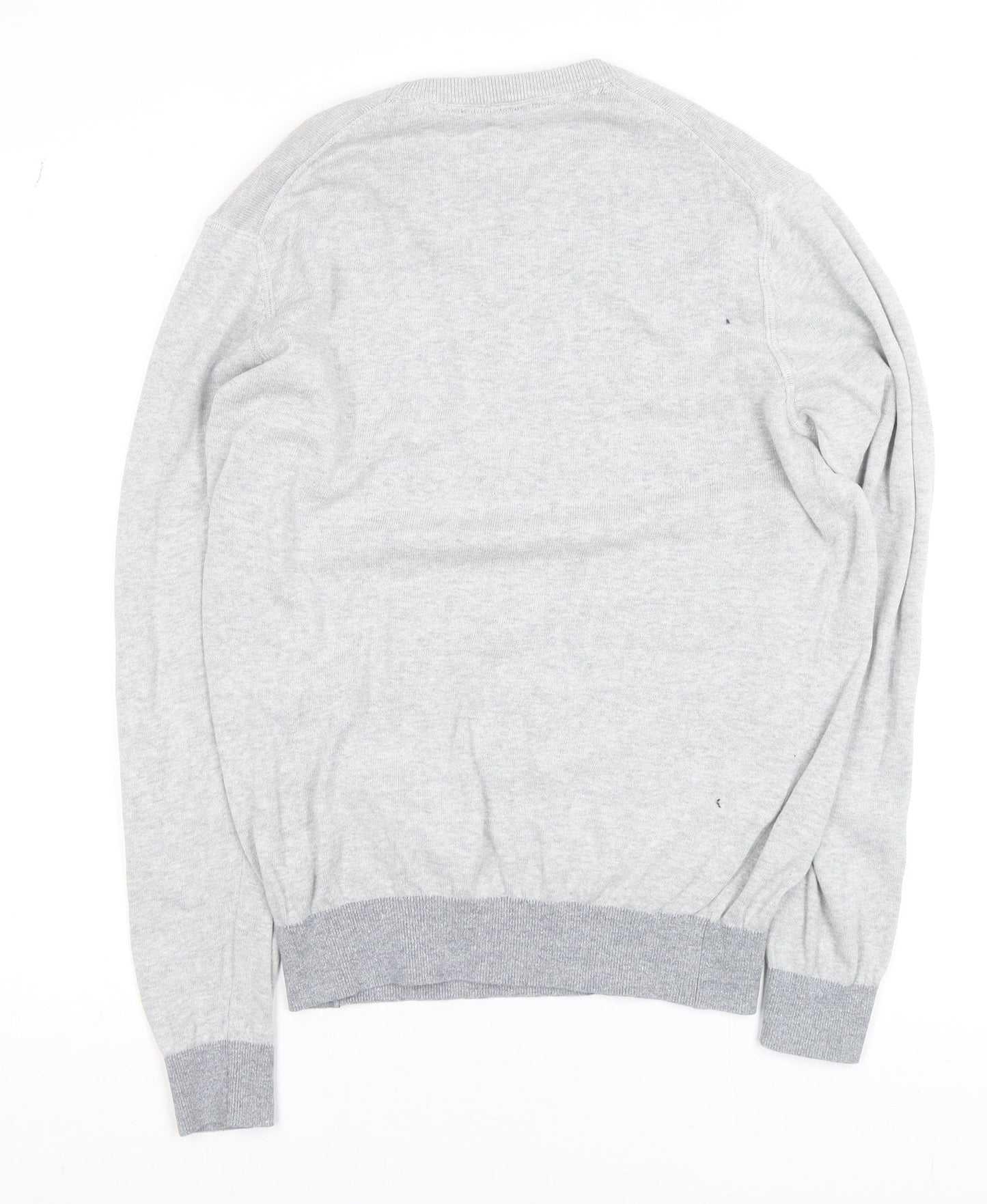 Crew Clothing Company Men's Grey Cotton Linen Crew Neck Jumper Size S
