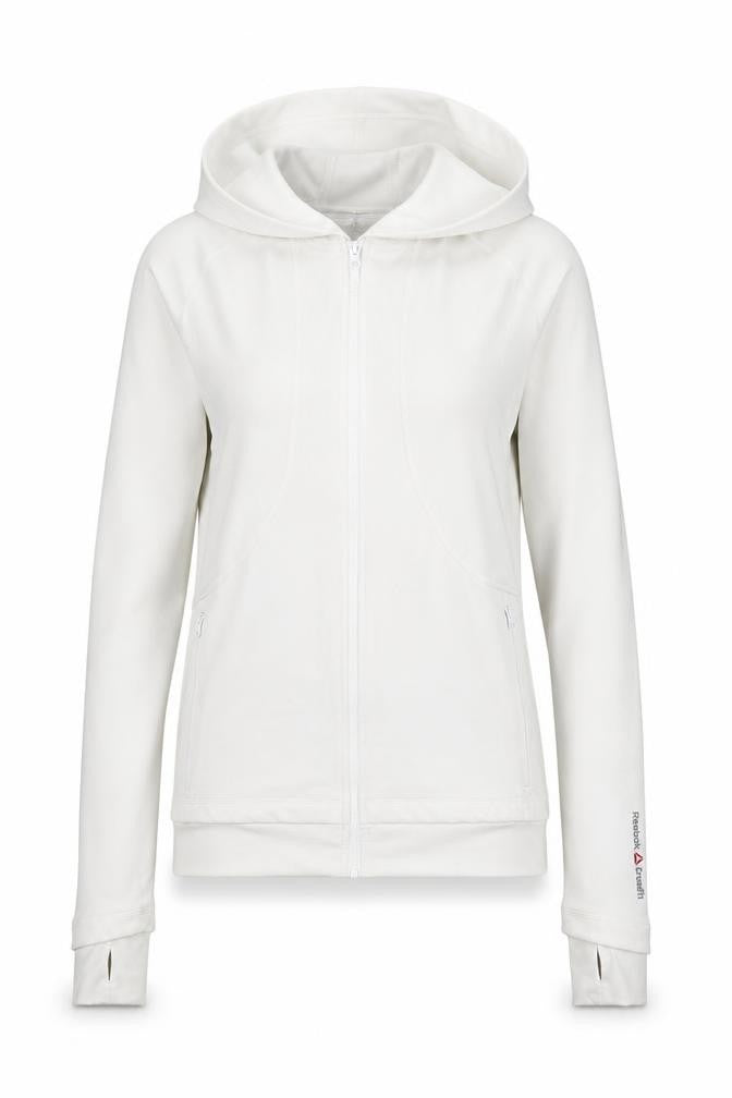 Reebok CrossFit Women's White S Athletic Full Zip Hooded Track Jacket