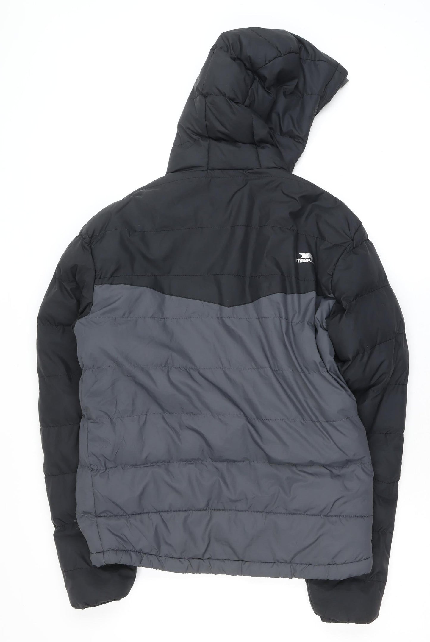 Trespass Men’s Black XS Puffer Jacket Hooded Water Resistant Winter Coat