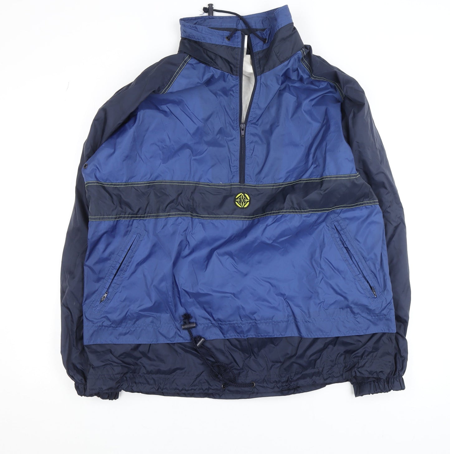 Marcel Clair Men's Blue Nylon Half Zip Windbreaker Jacket Size M 48/50