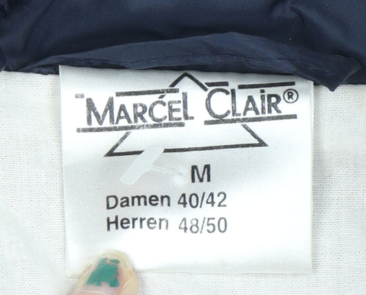 Marcel Clair Men's Blue Nylon Half Zip Windbreaker Jacket Size M 48/50