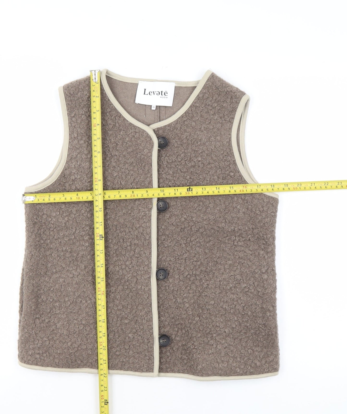Levete Room Unisex Brown XS Fleece Button Waistcoat