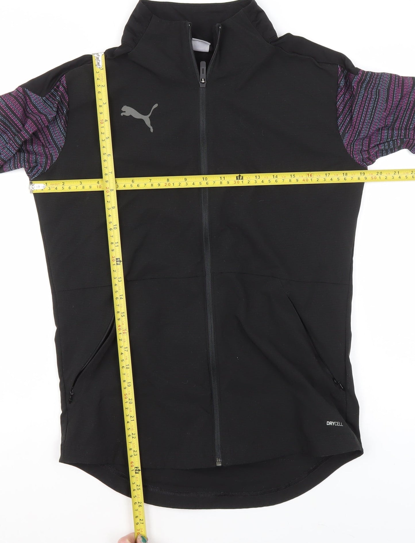 Puma Womens Black Slim Fit Track Jacket Size S Long Sleeve