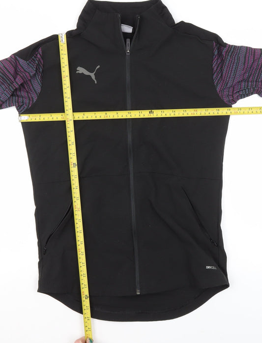 Puma Womens Black Slim Fit Track Jacket Size S Long Sleeve