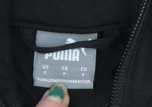 Puma Womens Black Slim Fit Track Jacket Size S Long Sleeve