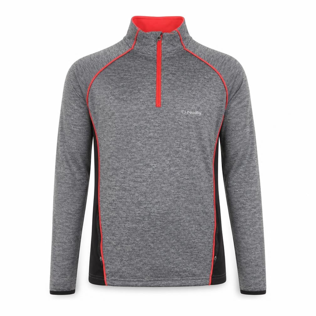 Front view of O'Neill Men’s Grey 1/4 Zip Track Jacket, size L, Lightweight Activewear
