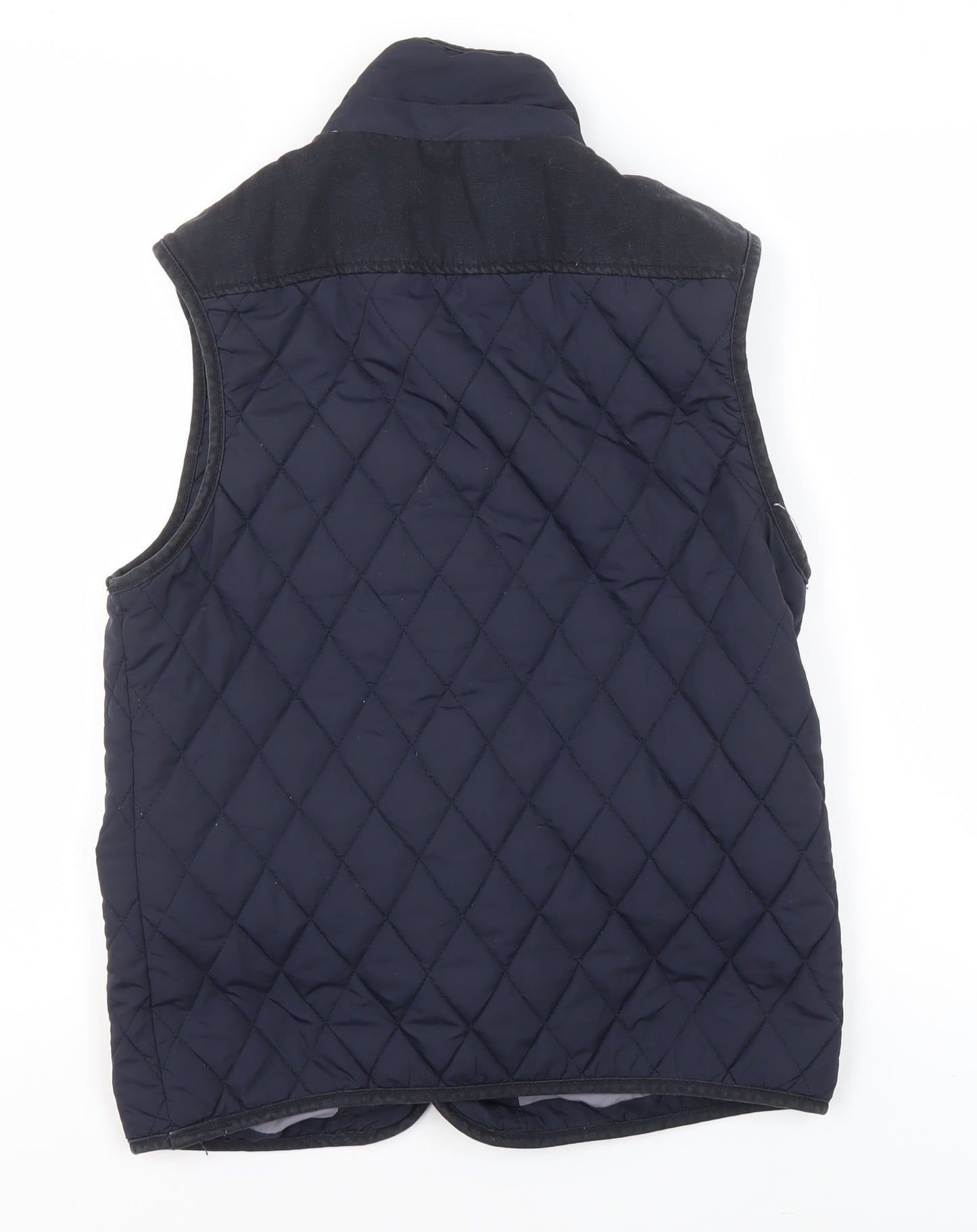 River Island Men's Blue Quilted Waistcoat S Regular Fit Polyester