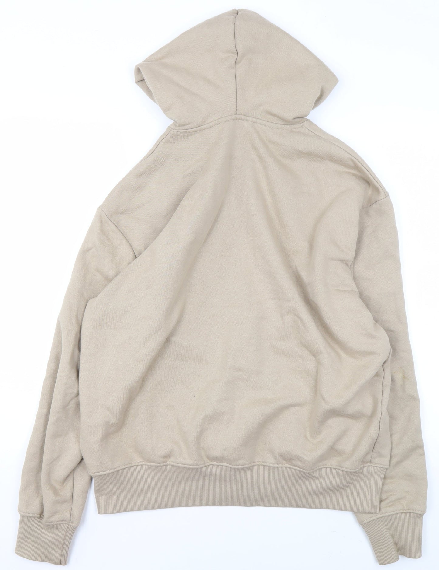 ASOS DESIGN Men’s Beige Full Zip Hoodie Size M Cotton Jersey
