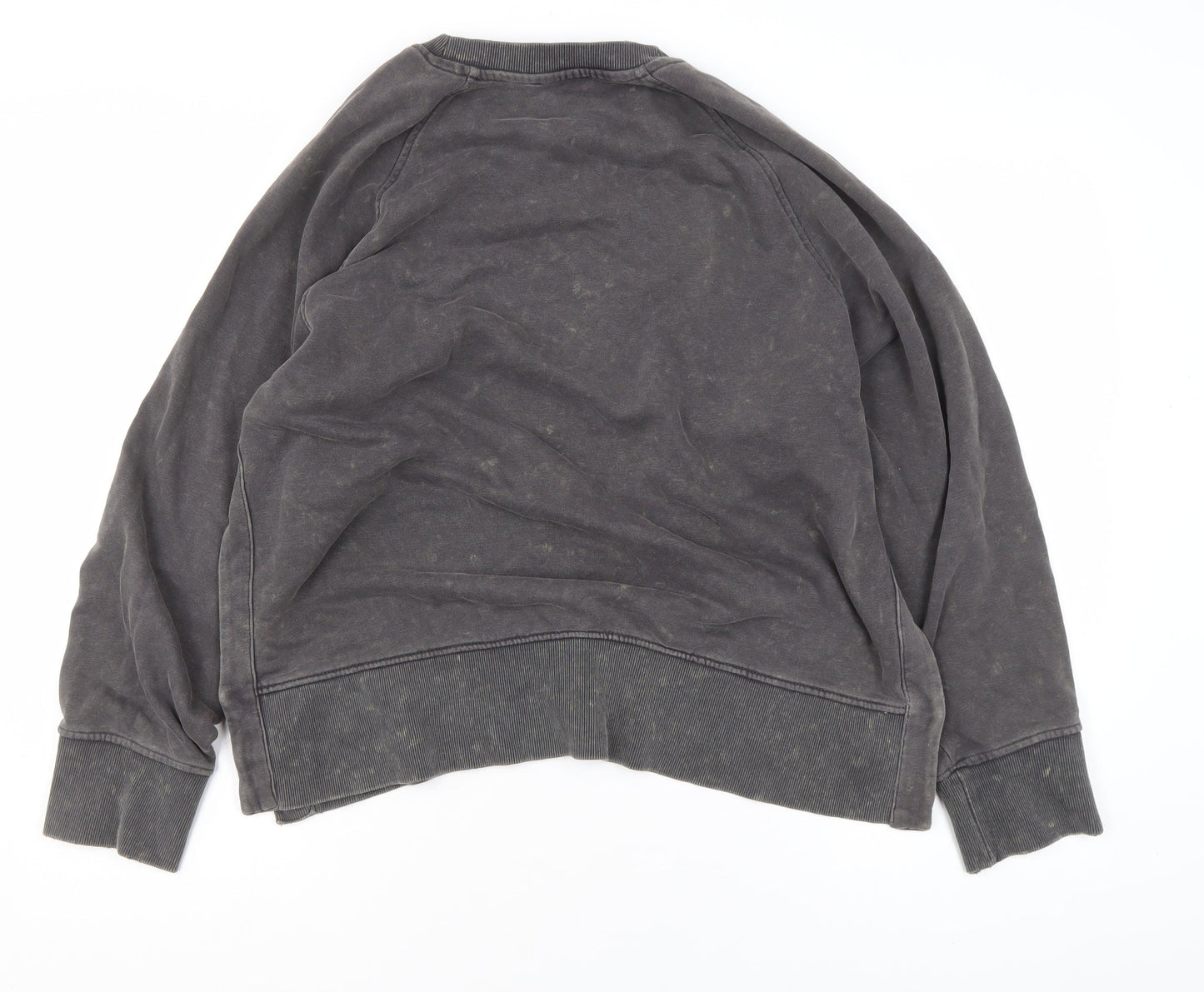 ZARA Women Grey Cotton Blend Pullover Sweatshirt Size S