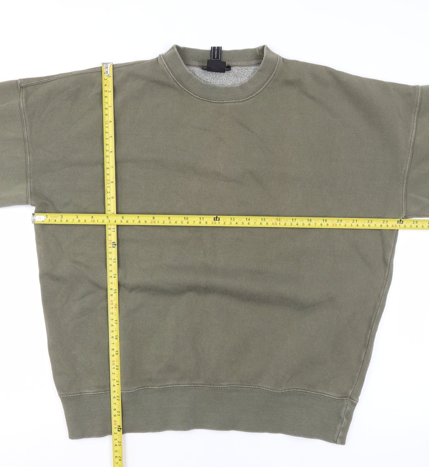 Pull&Bear Men's Green Crew Neck Sweatshirt Size S Classic Fit