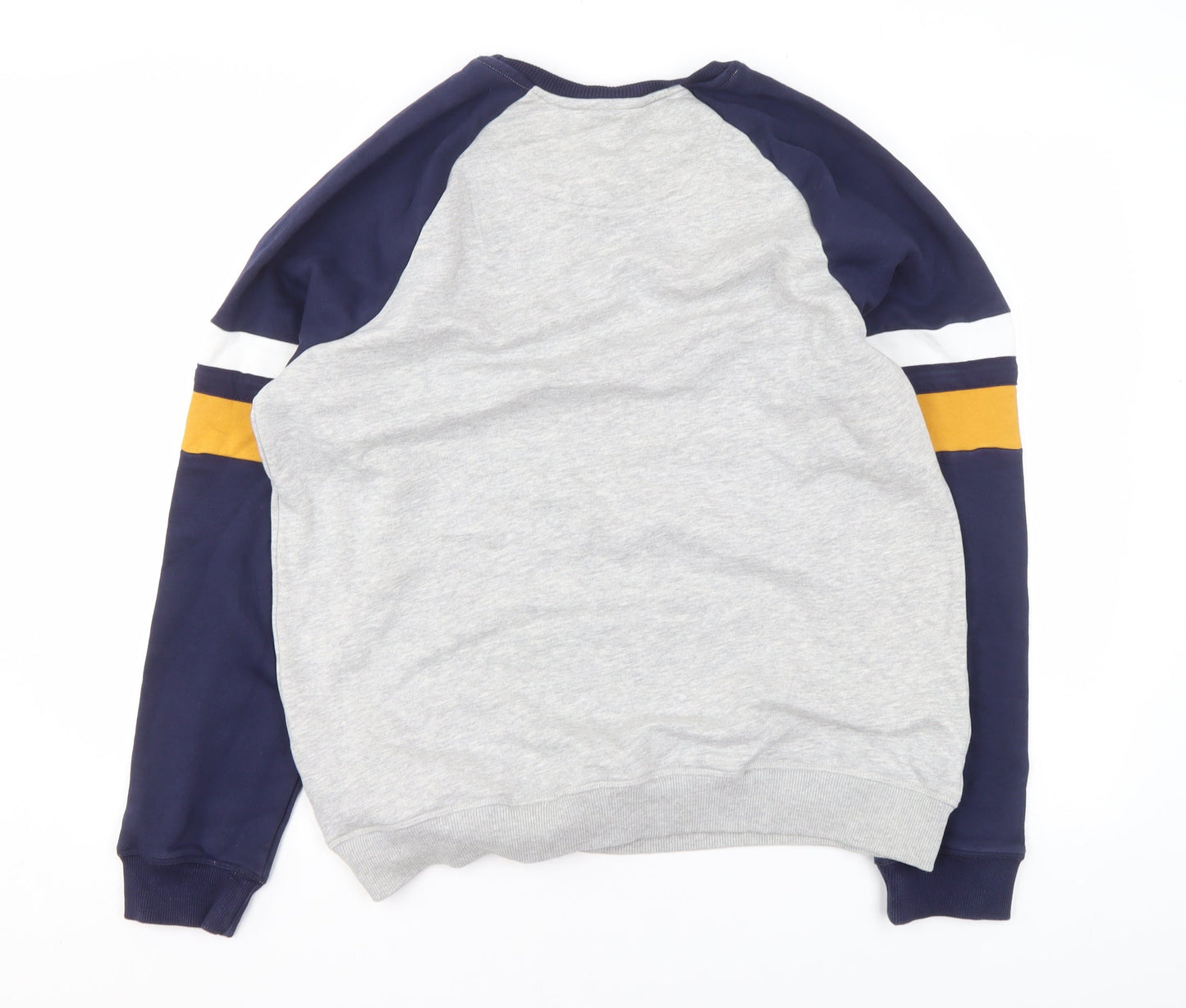 Tu Men's Grey & Navy Crew Neck Sports Sweatshirt L