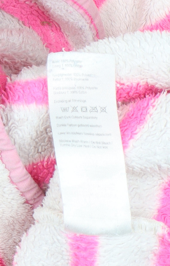 Joules Girls Pink Striped Full Zip Fleece Hoodie 11-12 Years