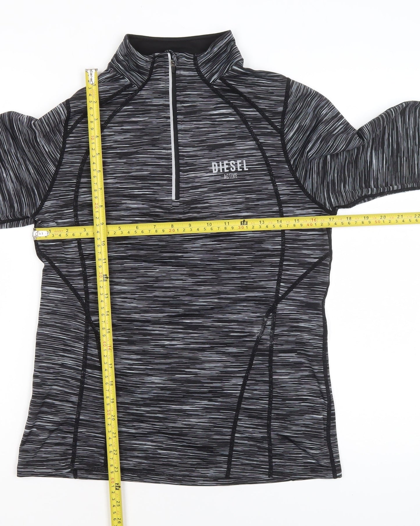 Diesel Womens Black Medium 1/2 Zip Activewear Track Jacket