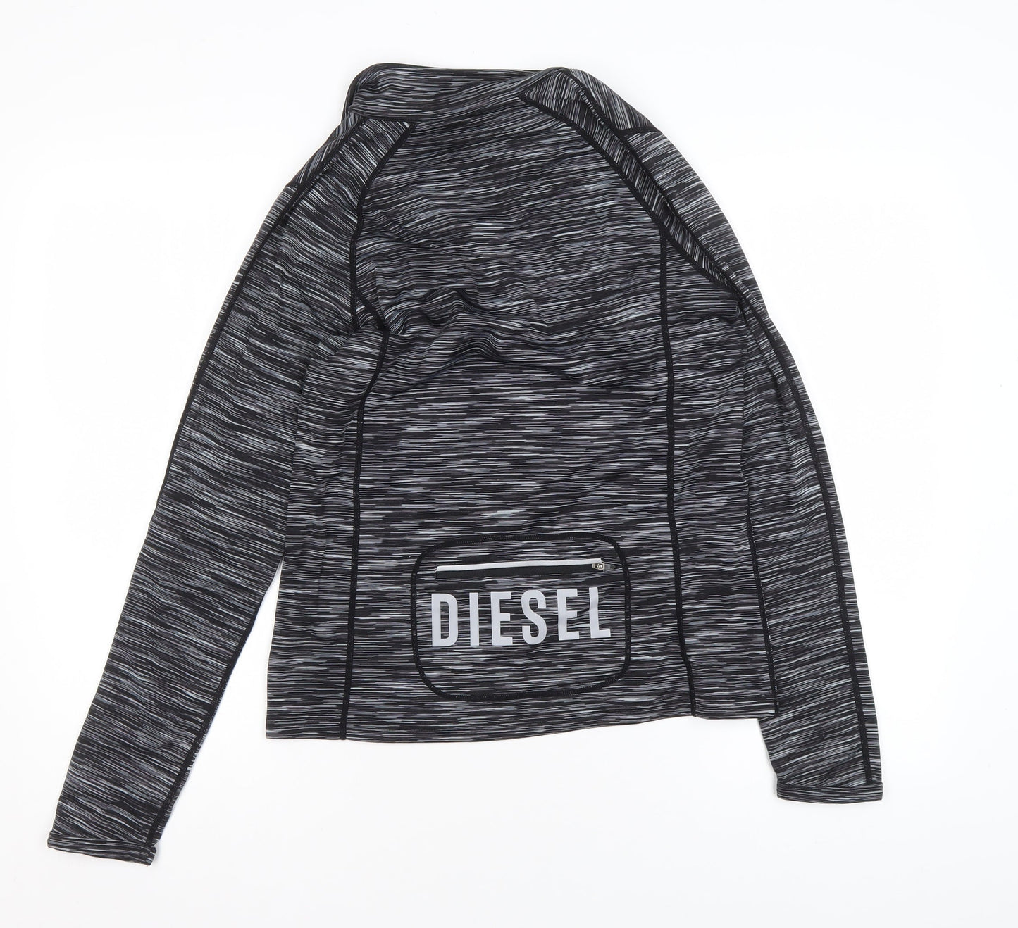 Diesel Womens Black Medium 1/2 Zip Activewear Track Jacket