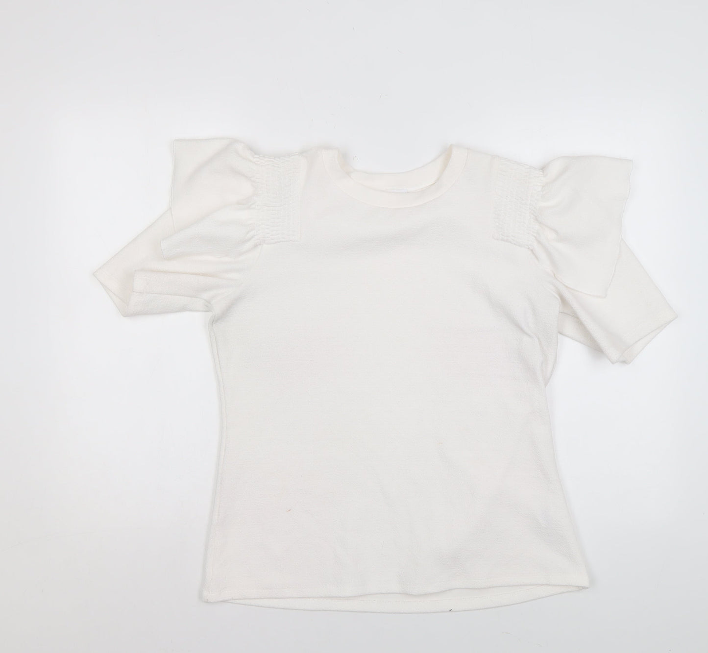 Savida Women's Ivory Puff Sleeve T-Shirt Size 12 Regular Fit