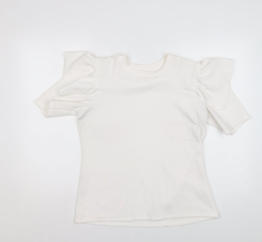 Savida Women's Ivory Puff Sleeve T-Shirt Size 12 Regular Fit
