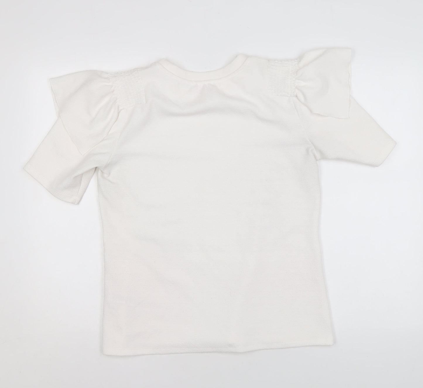 Savida Women's Ivory Puff Sleeve T-Shirt Size 12 Regular Fit