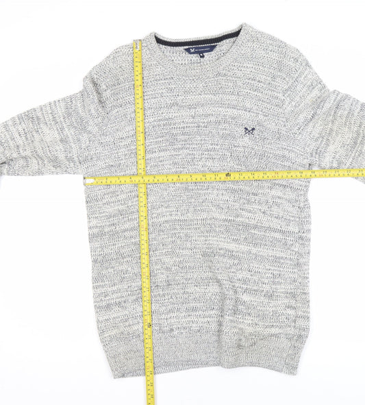 Crew Clothing Company Men's Grey Cotton Knit Jumper M Regular Fit