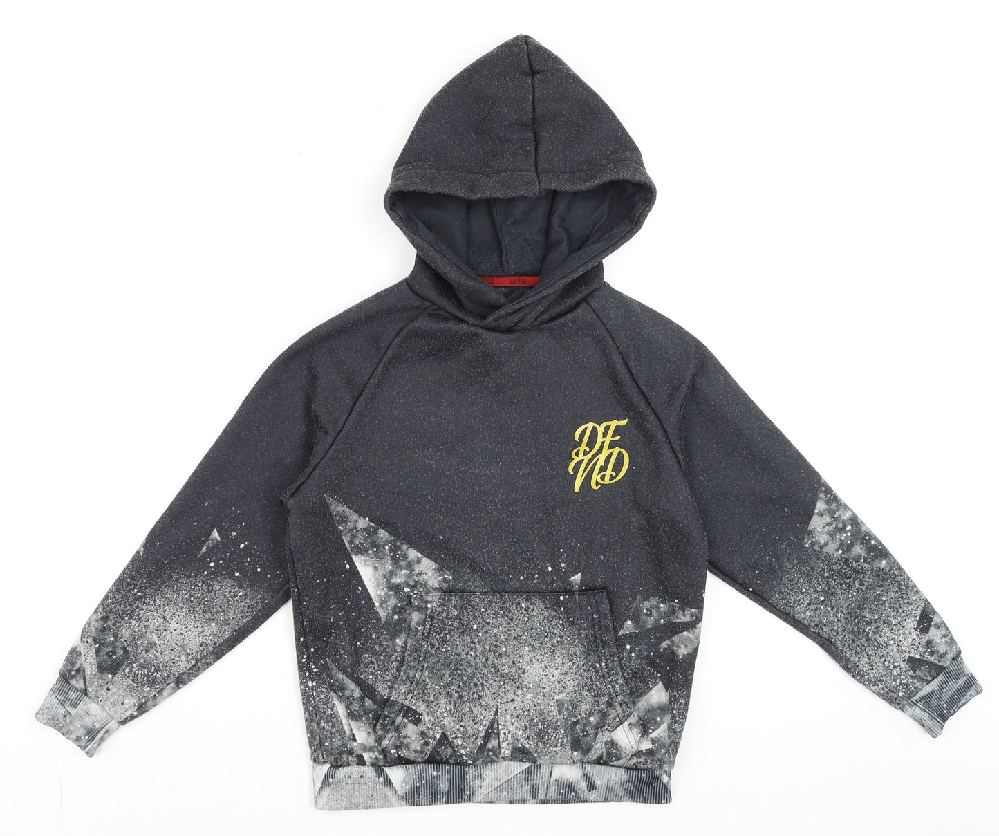 DFND Boys Black Graphic Pullover Hoodie 11-12 Years Fleece Lined