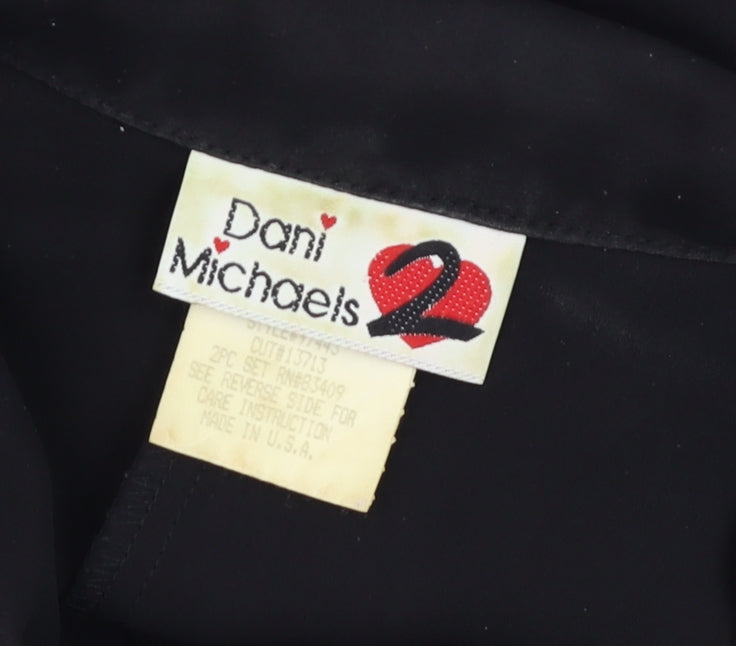 Dani Michaels Womens Black Shirt Dress Size 14 Long Sleeve Vintage Style