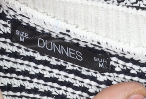 Dunnes Men’s Blue White Striped Crew Neck Knit Jumper Size M