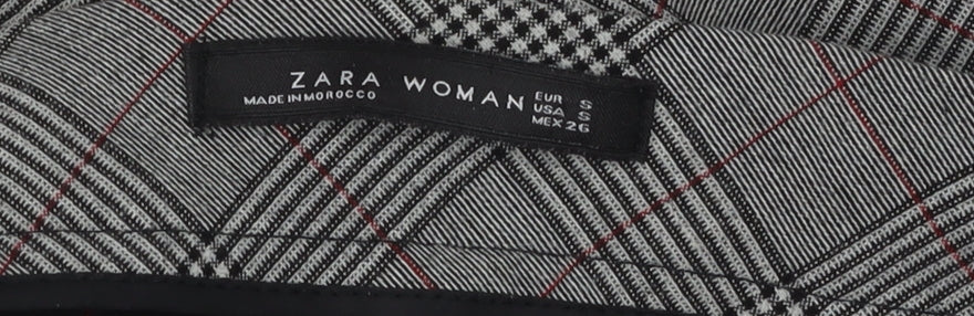 Zara Woman Grey Check Midi Pencil Skirt Women’s S Business Style