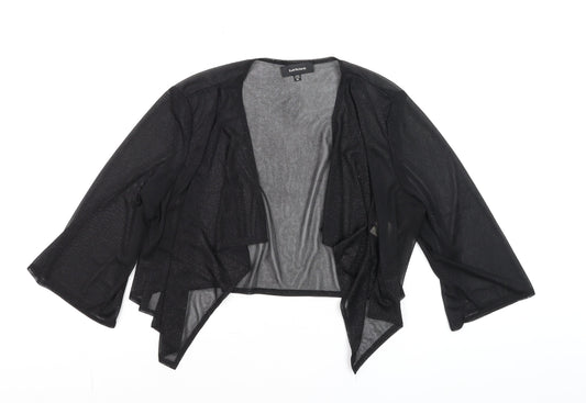 R&M Richards Women's Black Sheer Kimono Cardigan XL Elegant Lightweight Layer